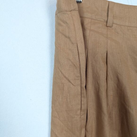 NWT Nicholas Delfina Twig Brown Longline Linen Shorts Size 18 - Picture 5 of 11